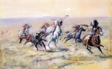 quand se rencontrent sioux et Blackfoot 1904 Charles Marion Russell Peinture à l'huile